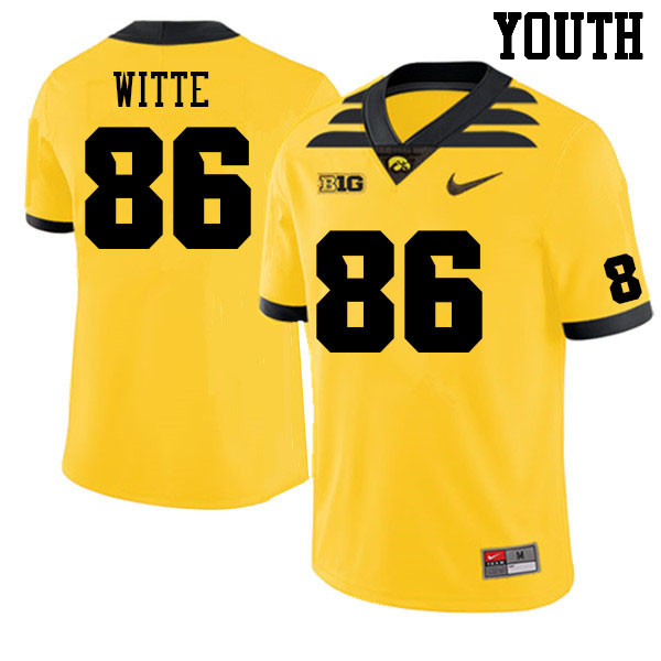 Youth #86 Jameson Witte Iowa Hawkeyes College Football Jerseys Sale-Gold - Click Image to Close